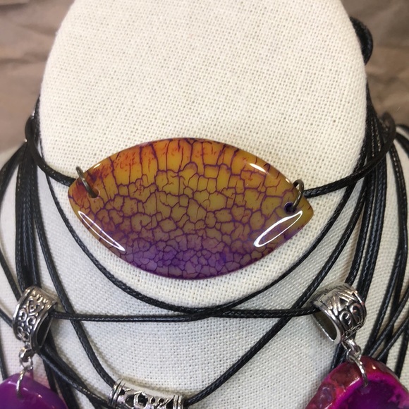 Natural Gemstones & Fossil Pendant Necklaces Hand Honed Ornate Bail BOUTIQUE - Picture 7 of 16